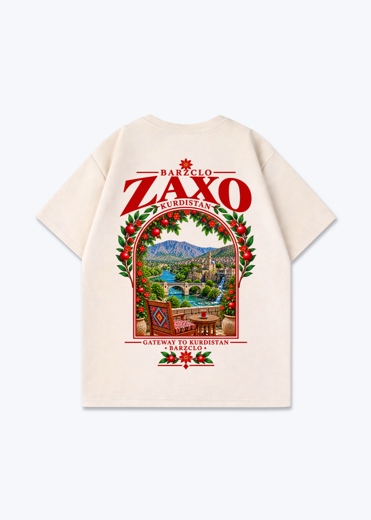 Zaxo Gateway Oversized Shirt - Beige Back (Designed)