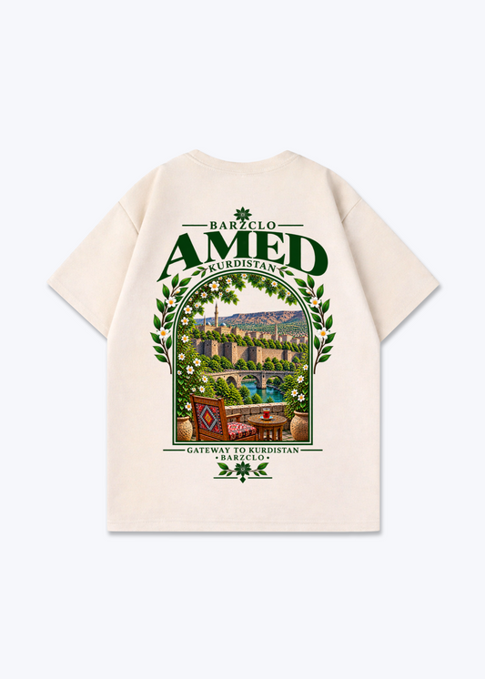 Amed Gateway Oversized Shirt - Beige Back (Designed)