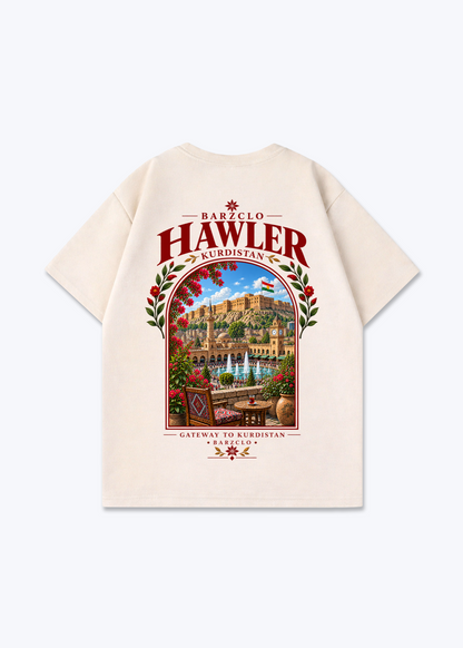 Hawler Gateway Oversized Shirt - Beige Back (Designed)