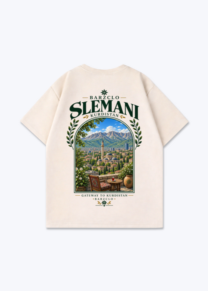 Slemani Gateway Oversized Shirt - Beige Back (Designed)