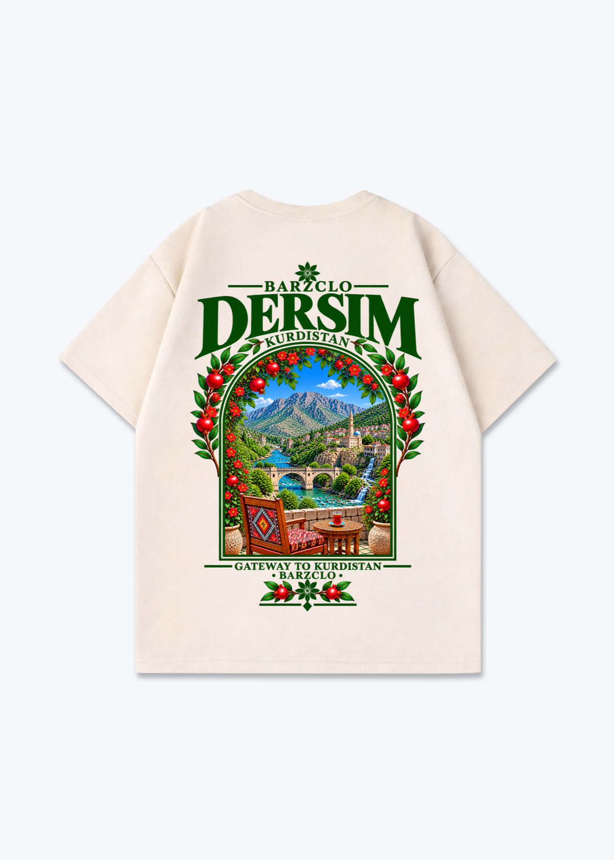 Dersim Gateway Oversized Shirt - Beige Back (Designed)