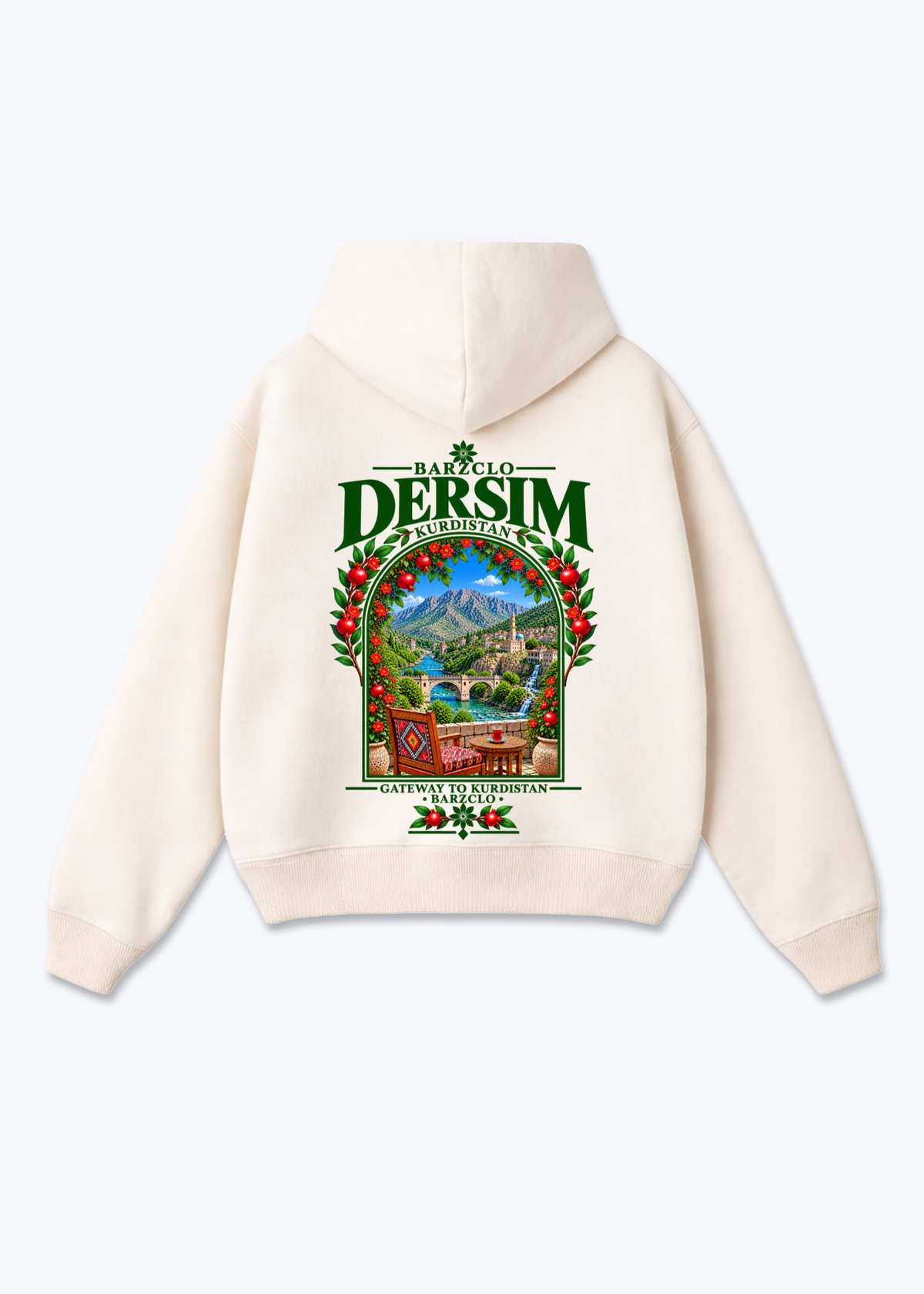 Dersim Gateway Oversized Hoodie - Beige Back (Designed)