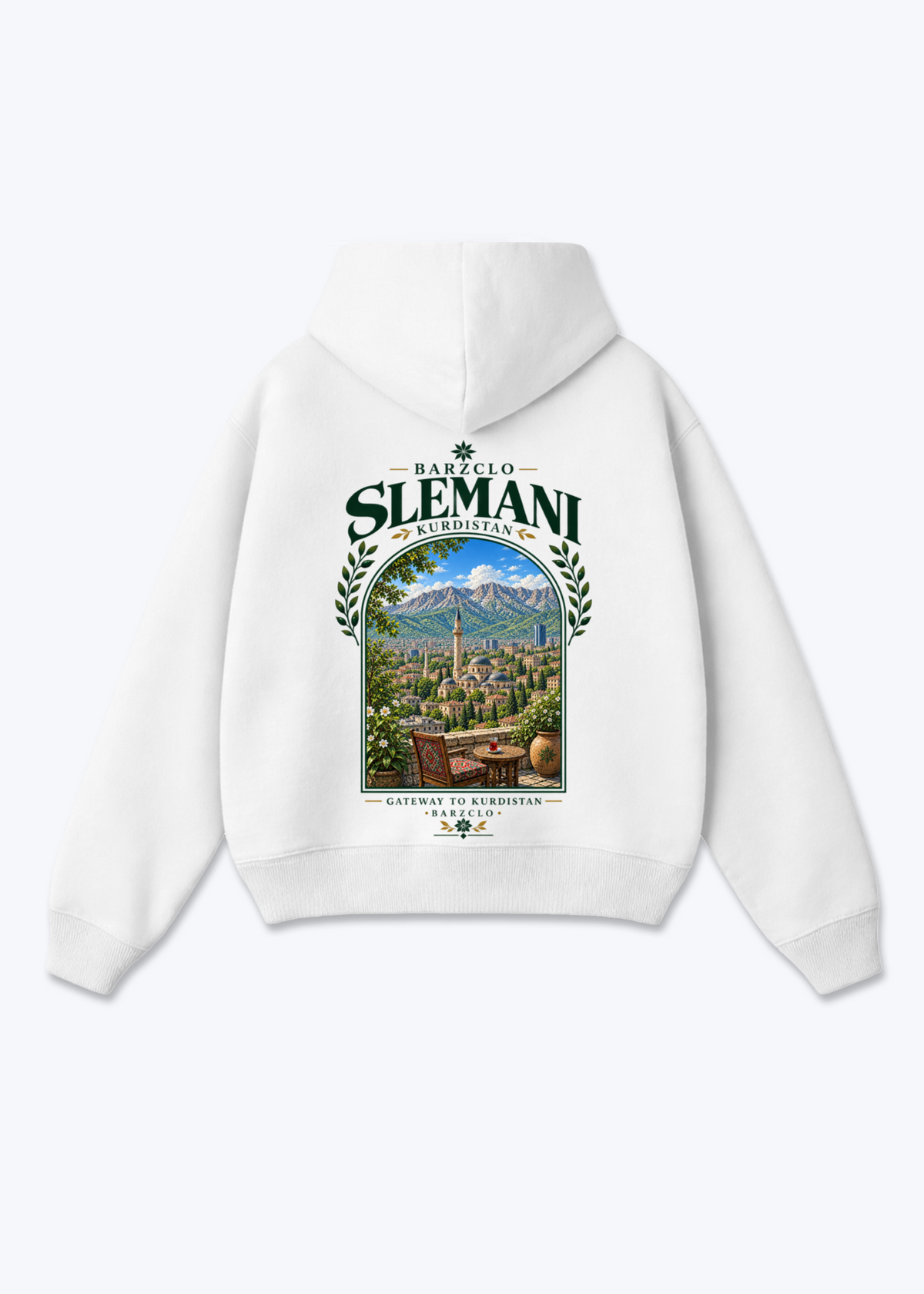 Slemani Gateway Oversized Hoodie - White Back (Designed)
