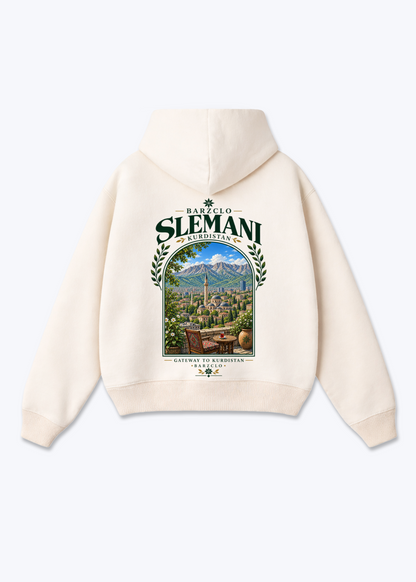Slemani Gateway Oversized Hoodie - Beige Back (Designed)