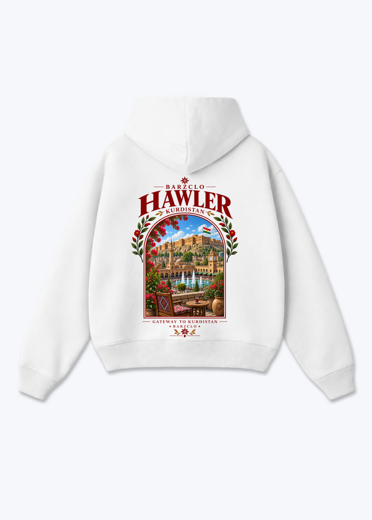 Hawler Gateway Oversized Hoodie - White Back (Designed)