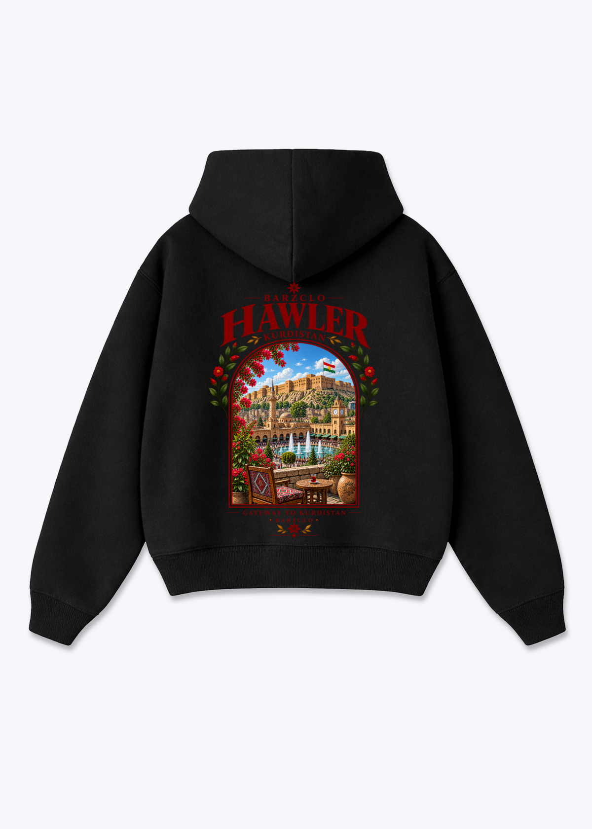 Hawler Gateway Oversized Hoodie - Black Back (Designed)