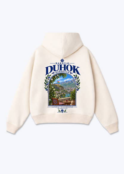 Duhok Gateway Oversized Hoodie - Beige Back (Designed)