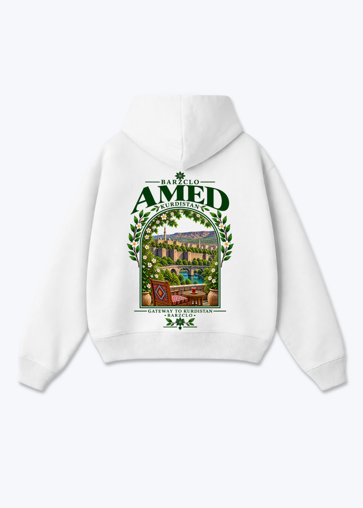 Amed Gateway Oversized Hoodie - White Back (Designed)