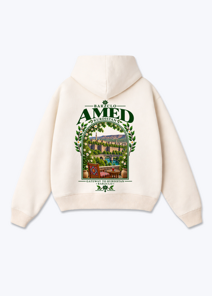 Amed Gateway Oversized Hoodie - Beige Back (Designed)