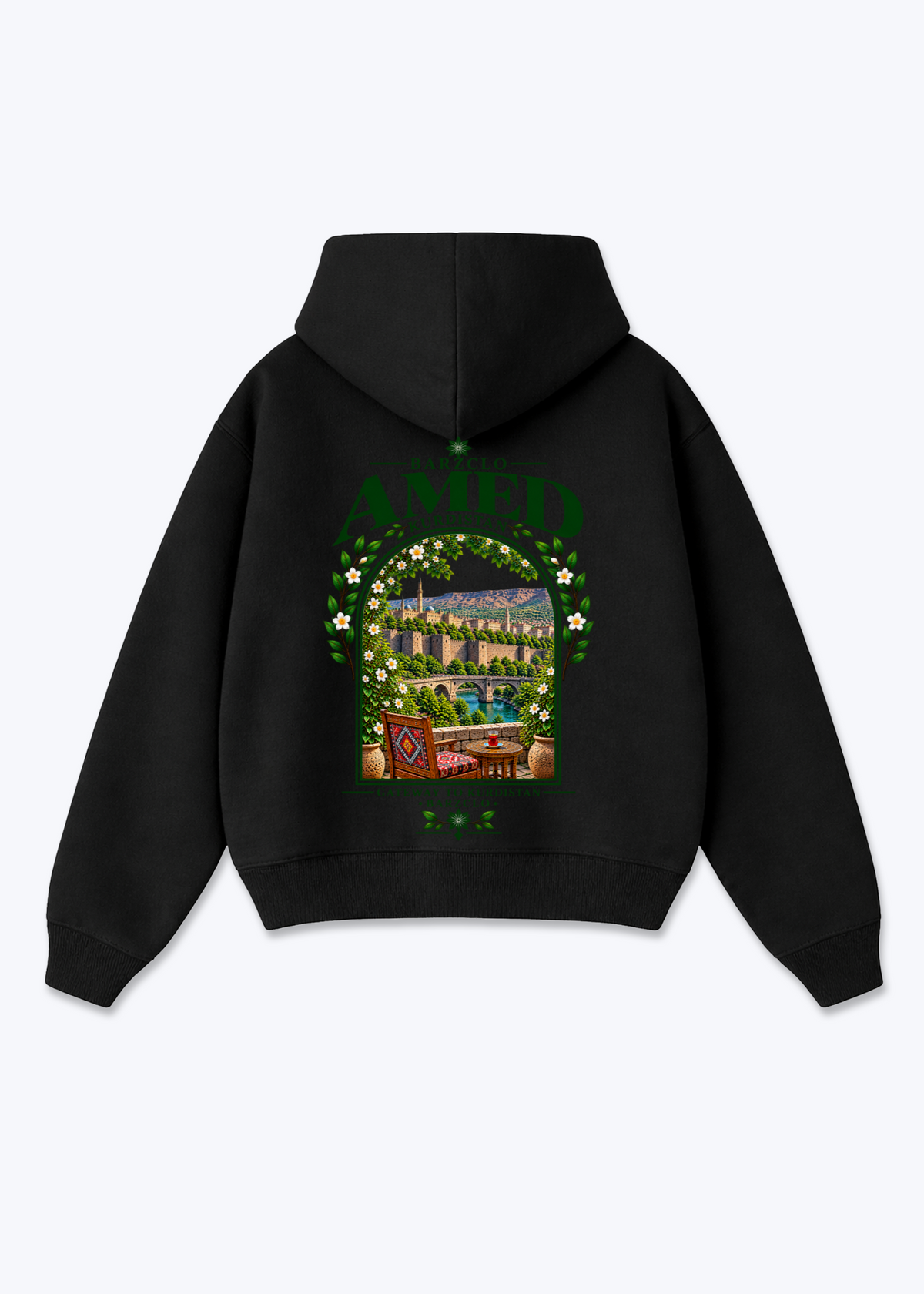 Amed Gateway Oversized Hoodie - Black Back (Designed)