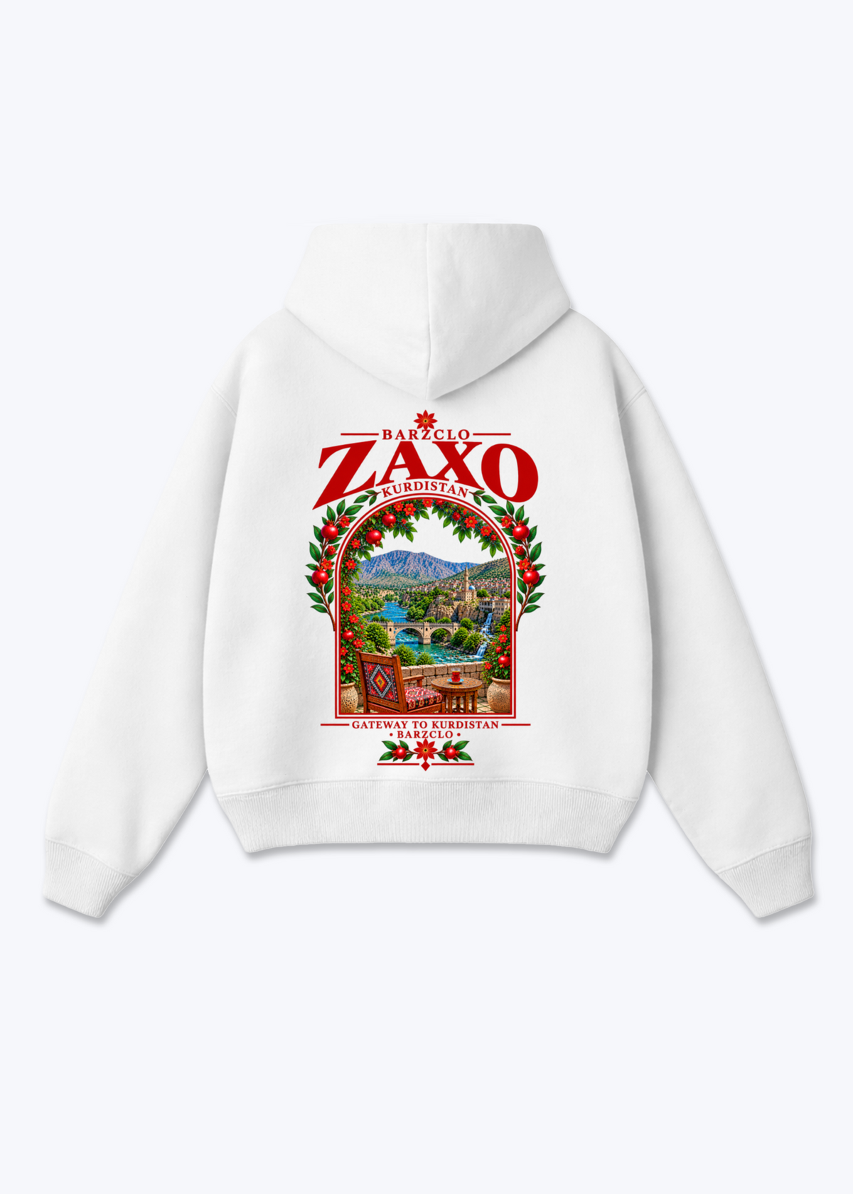 Zaxo Gateway Oversized Hoodie - White Back (Designed)