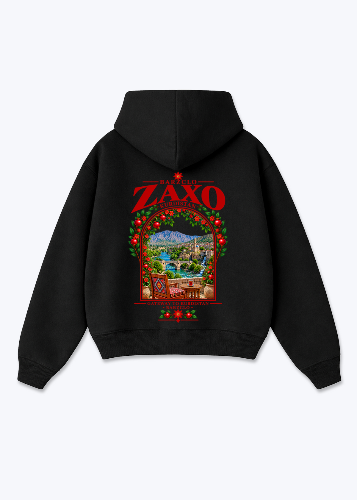 Zaxo Gateway Oversized Hoodie - Black Back (Designed)