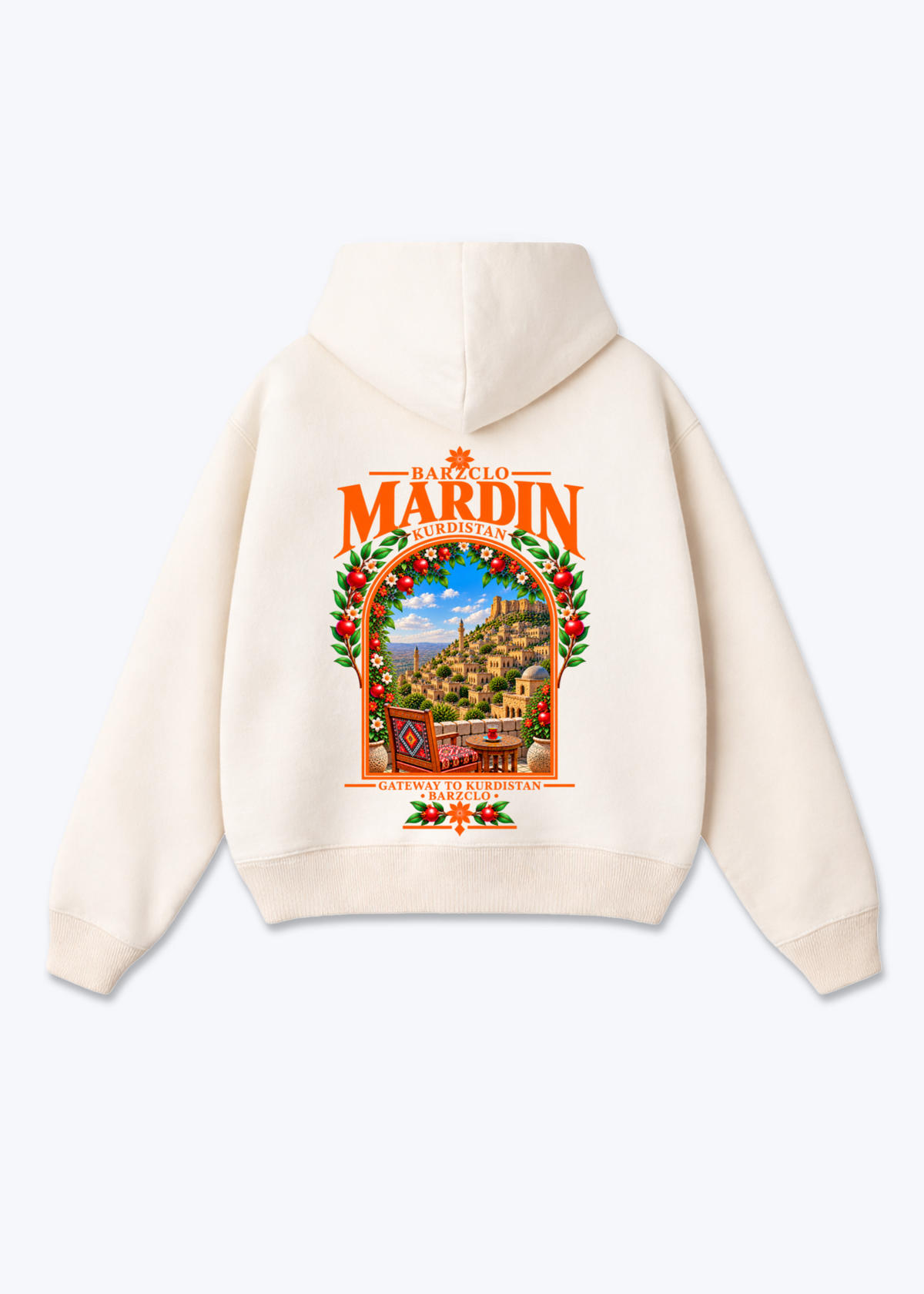 Mardin Gateway Oversized Hoodie - Beige Back (Designed)