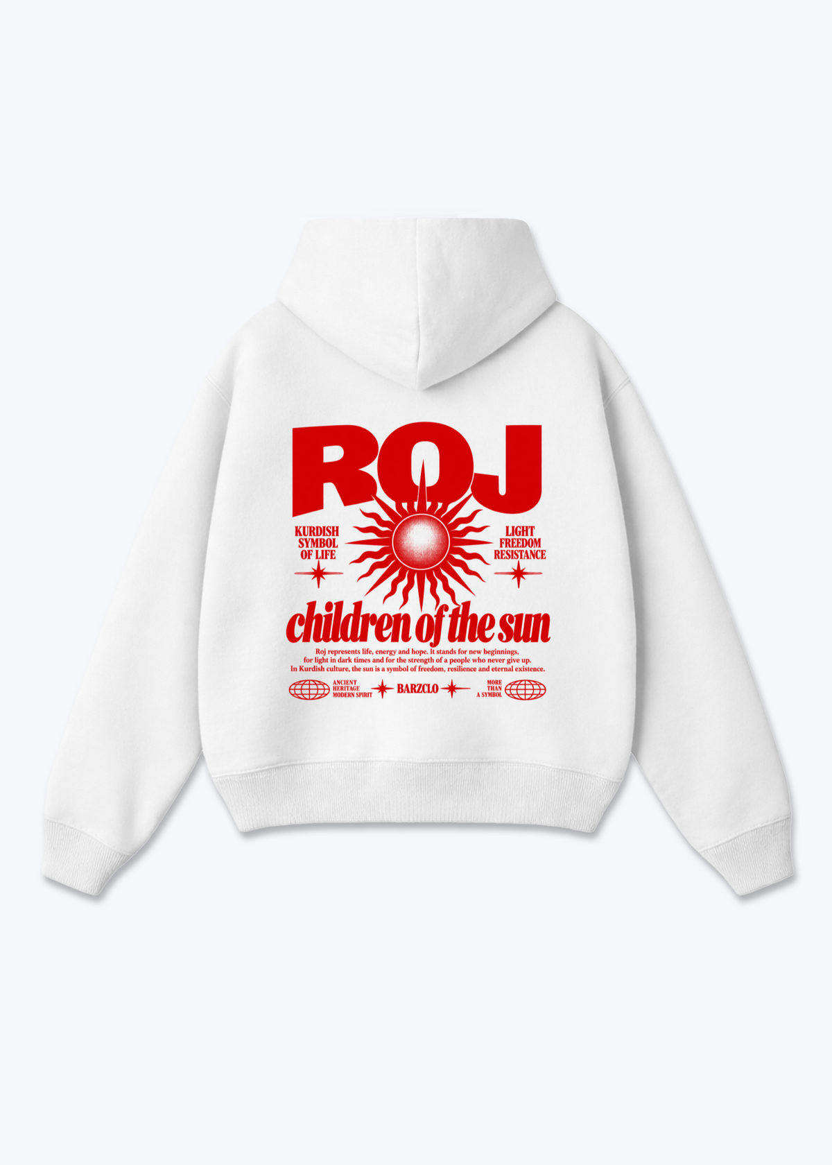 Roj Oversized Hoodie - White Back (Designed)