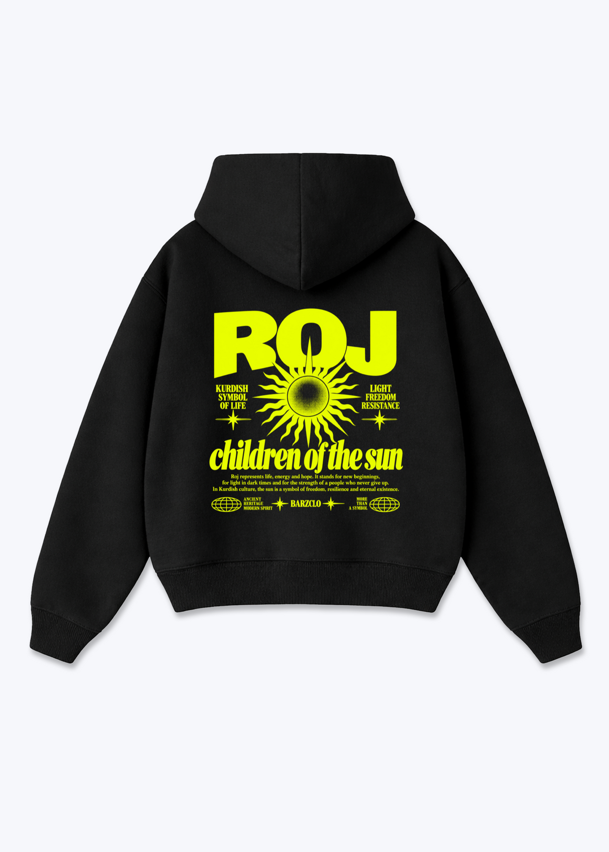 Roj Oversized Hoodie - Black Back (Designed)