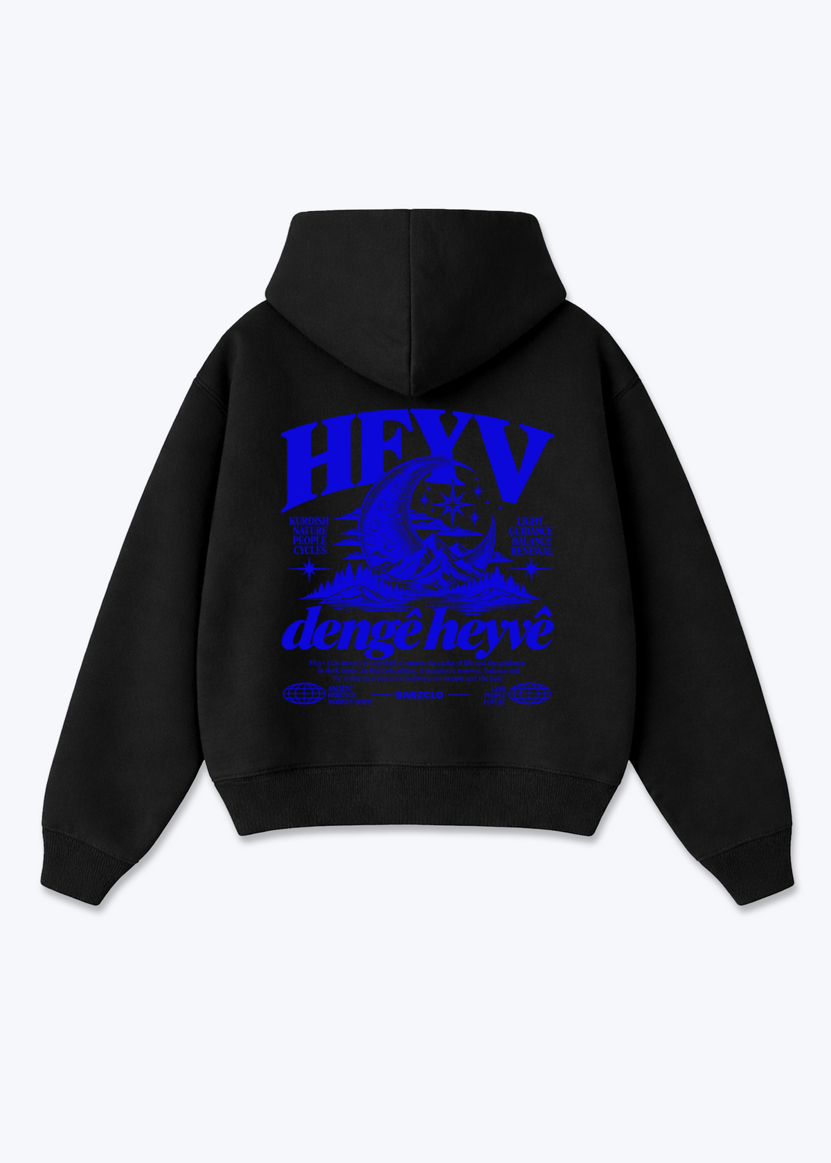 Heyv Oversized Hoodie - Black Back (Designed)