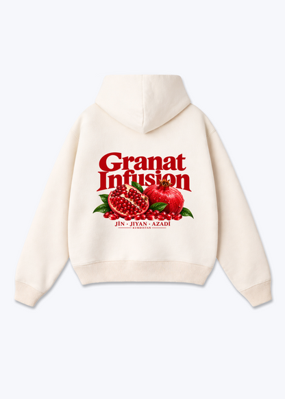 Granat Infusion Oversized Hoodie - Beige Back (Designed)