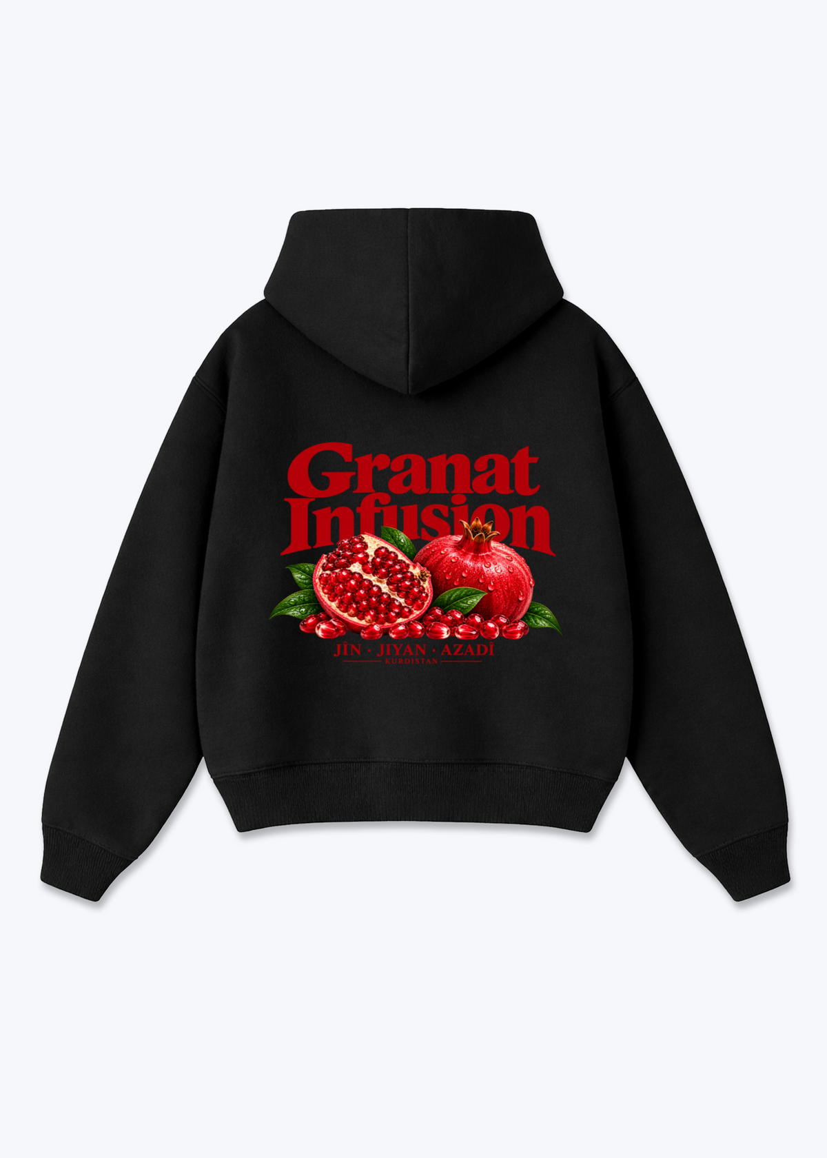 Granat Infusion Oversized Hoodie - Black Back (Designed)