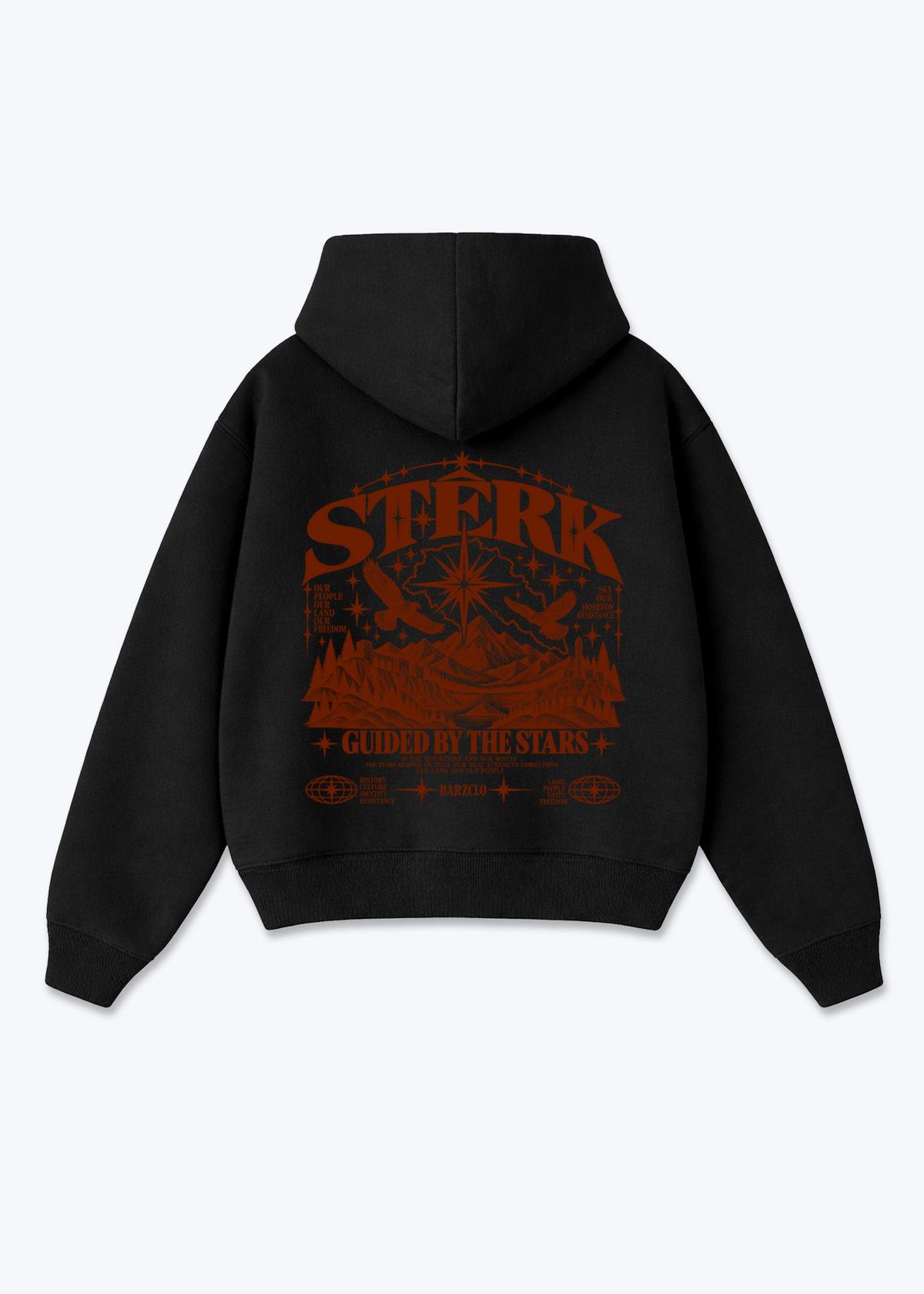Sterk Oversized Hoodie - Black Back (Designed)