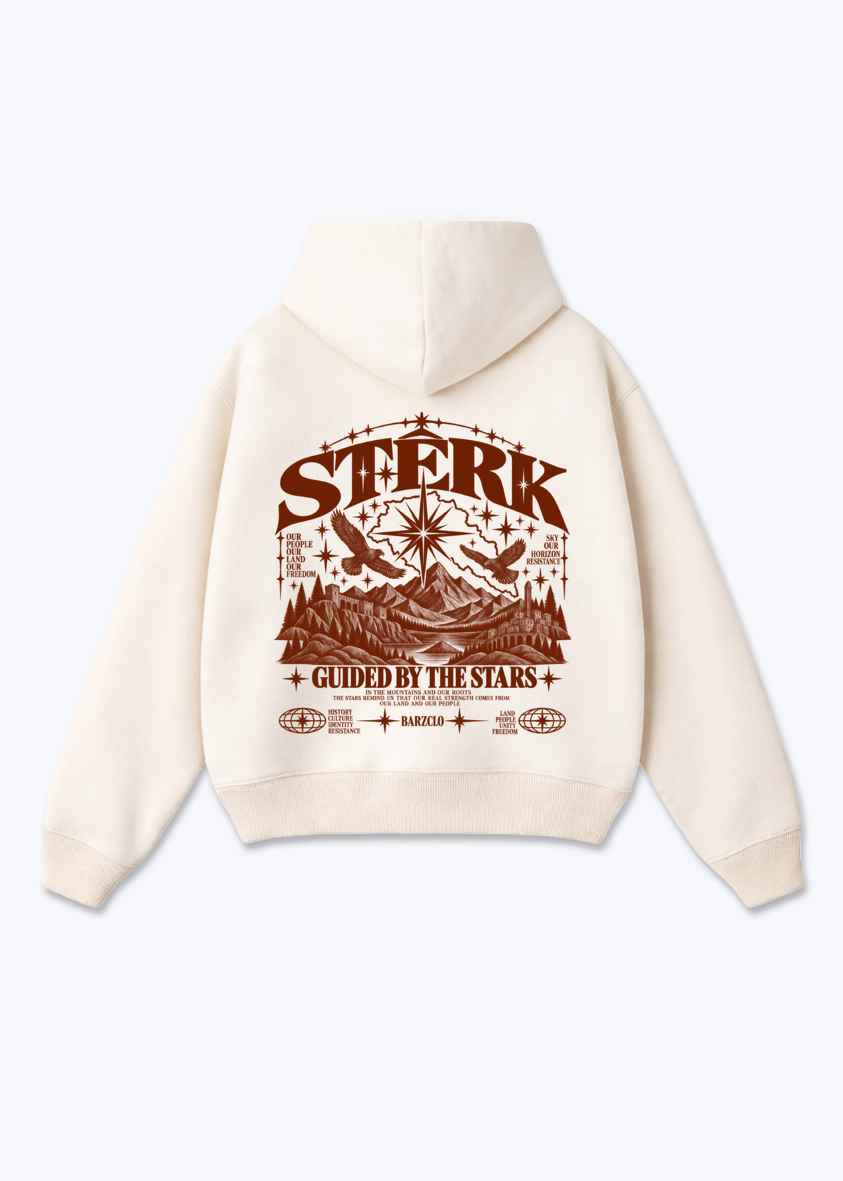 Sterk Oversized Hoodie - Beige Back (Designed)