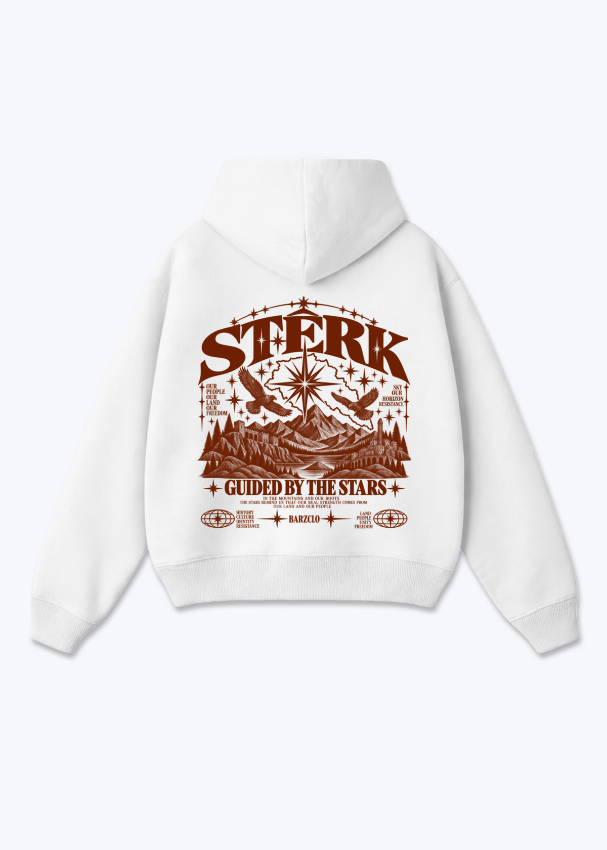 Sterk Oversized Hoodie - White Back (Designed)