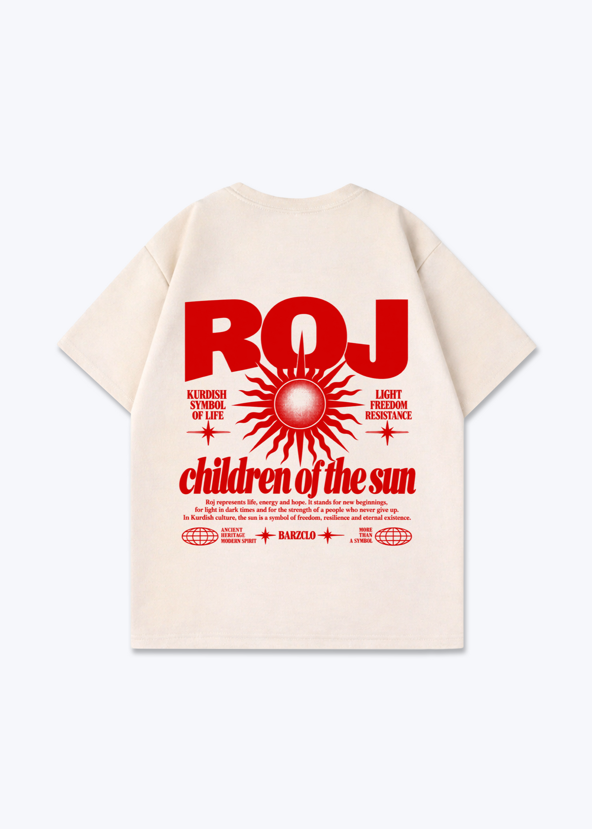 Roj Oversized Shirt - Beige Back (Designed)